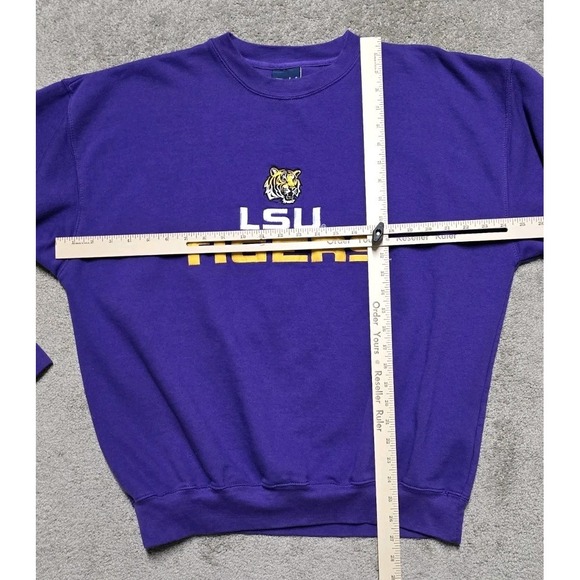 VTG 00s LSU Tigers Purple Sweatshirt OVB Mens Size XL Embroidered - Picture 12 of 15